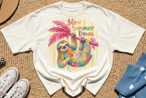 Download Playful Summer Sloth Sublimation PNG - Sloth Collection