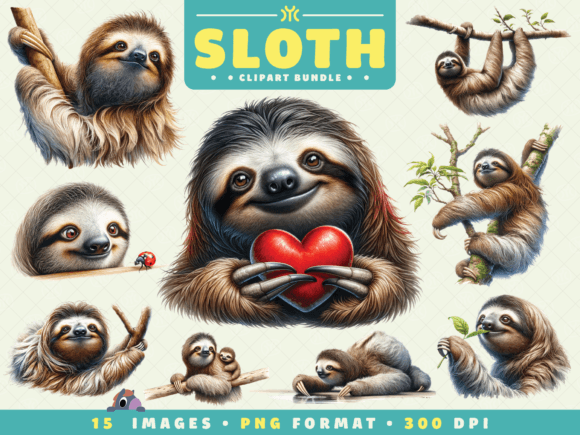 Download Watercolor Sloth Clipart - Sloth Collection