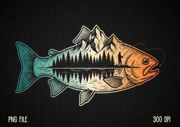 Download Bass Fishing Mountain Nature Outdoor PNG - Nature Collection