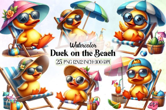 Download Cute Duck on the Beach Sublimation - Cute duck Collection