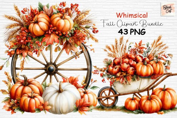 Download Whimsical Fall Clipart Bundle PNG - Fall clipart Collection