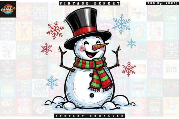 Download Vintage Christmas Winter Snowman Clipart - Winter snowman clipart Collection