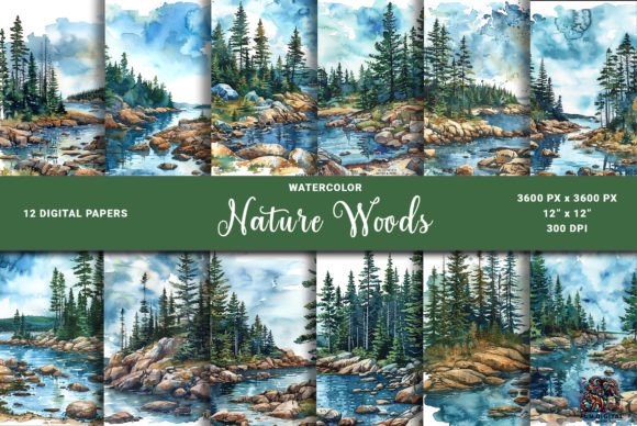Download Watercolor North Woods Nature Background - Nature Collection