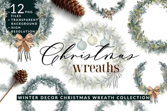 Download Christmas Wreath Winter Decor Clipart - Winter decor Collection