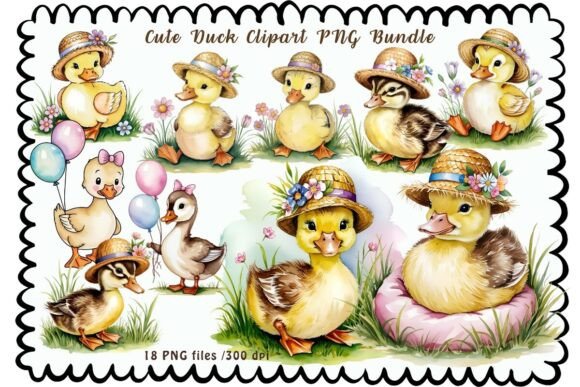 Download Cute Duck Clipart PNG Bundle, Baby Duck - Cute duck Collection