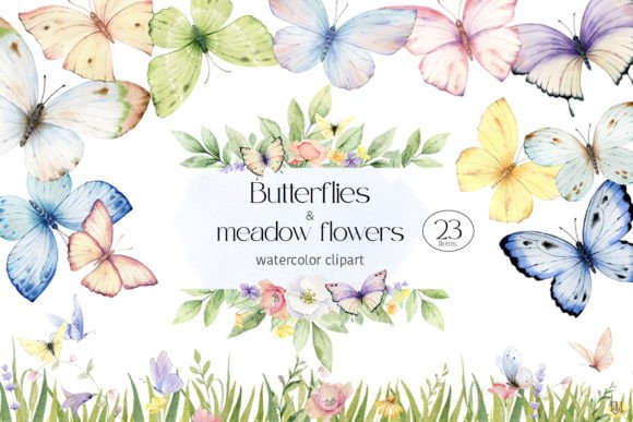 Download Watercolor Butterfly Flowers Clipart PNG - Flowers clipart Collection