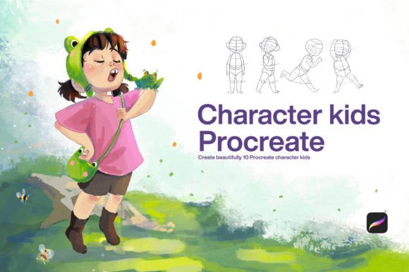Download 10 Character Kids Stamps Procreate - Character Collection