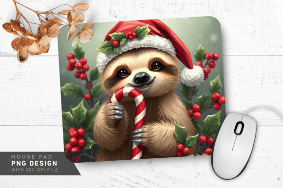 Download Sloth with Red Berries Mousepad Design - Sloth Collection