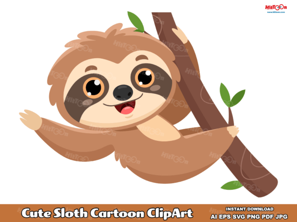 Download Cute Sloth Cartoon Character - Character Collection