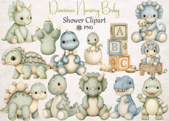 Download Dinosaur Nursery Baby Shower Clipart - Baby shower Collection