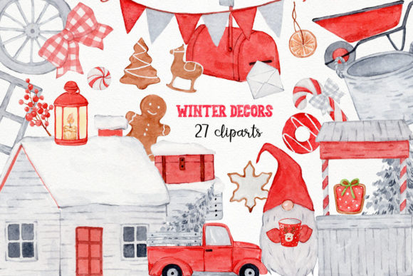 Download Winter Decor Watercolor - Winter decor Collection