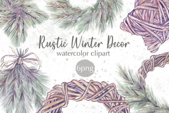 Download Rustic Winter Decor Watercolor Clipart - Winter decor Collection