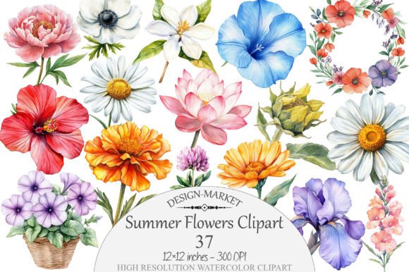Download Watercolor Summer Flowers Clipart - Flowers clipart Collection